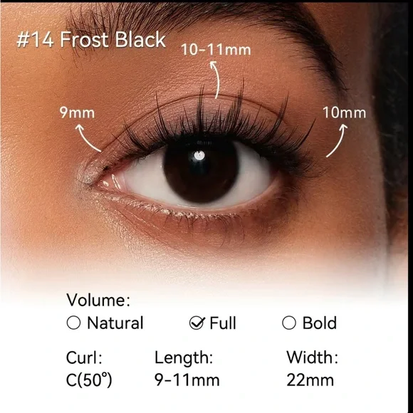 Wosado - Magnetic Eyelashes - #14 FROST BLACK - Sticker and Pouch Set - Picture 3 of 5